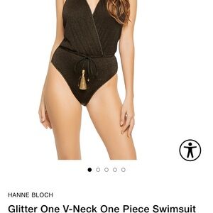 Black Glitter One Piece Swimsuit